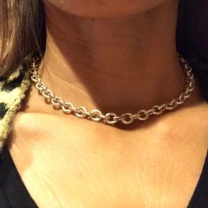 Tiffany & Co Sterling oval tag Chain necklace
